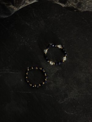 Kahiko Komplet pierścionków shine - noc kairu, kryształ górski